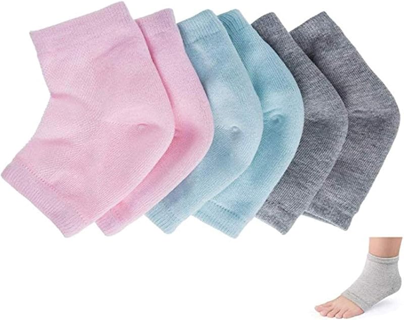 CGBOOM 3 Pairs Moisturizing Gel Socks Men Women Heel Pain Dry Cracked Skin Open