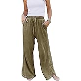 Gnveub Women's Yoga Pants Lightweight Wide Leg Sweatpants High Waisted Drawstring Loose Lounge Pant with Pockets