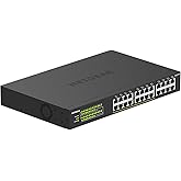 NETGEAR 24-Port Gigabit Ethernet Unmanaged PoE+ Switch (GS324P) - with 16 x PoE+ @ 190W, Desktop/Wallmount