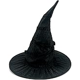 JYOUMI Halloween Black Witch Hat Black Witches Hat for Women Halloween Costumes Accessories