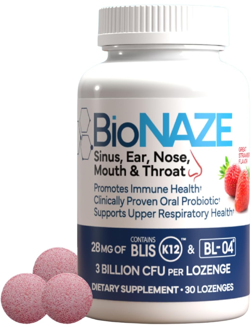 Oral Probiotic BLIS K12 & BL-04 for Sinus, Tonsil Stones, Bad Breath, Post Nasal Drip, Throat, Mouth, Teeth & Gut - Improve Oral & Respiratory Health. Clinically Proven Probiotic Strains 30 ct