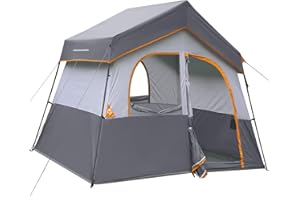 HG HIKERGARDEN 6-8 Person Camping Tent - Portable Family Cabin Tent for Camp, Windproof Fabric Camp Tent Outdoor for Hiking, Backpacking, Traveling