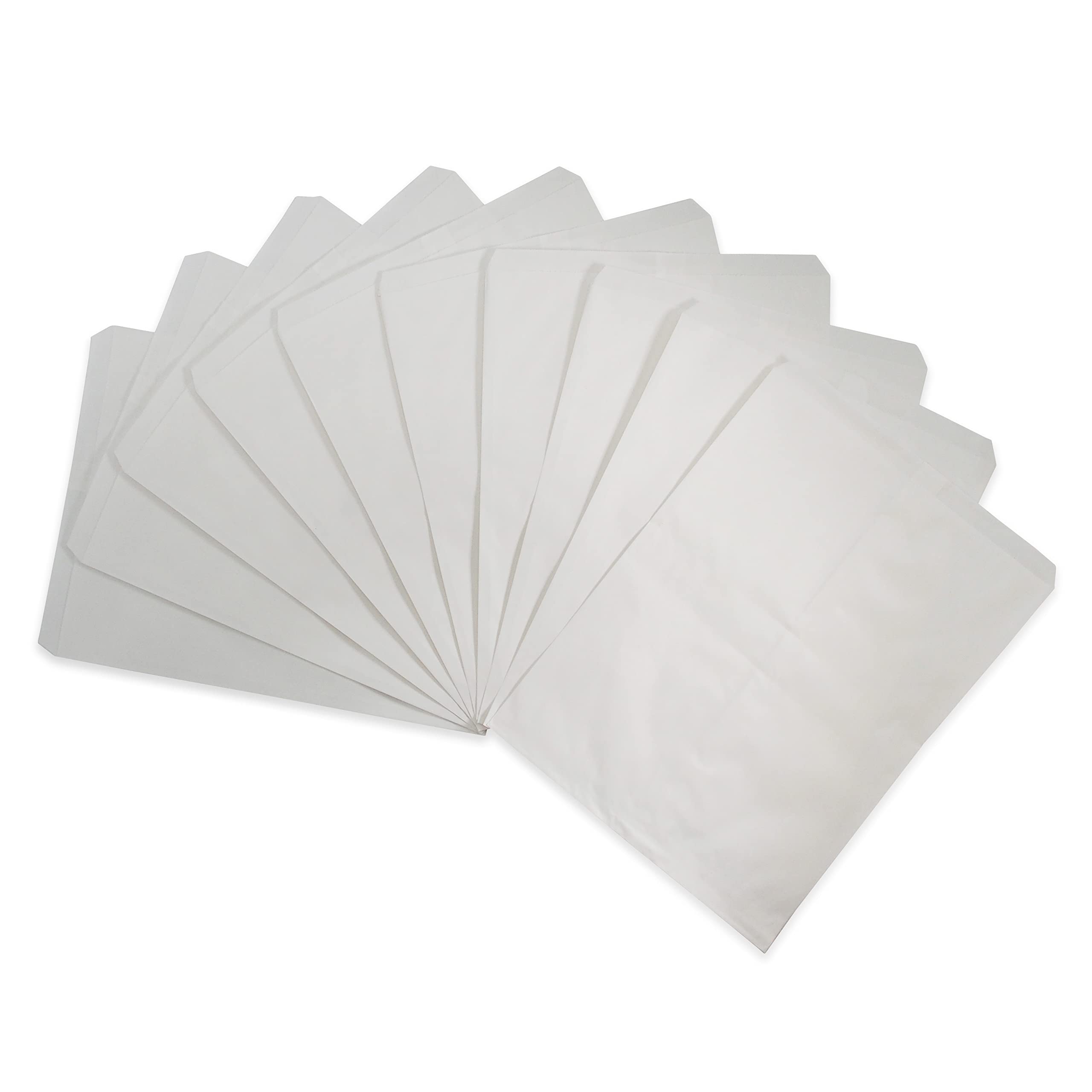 100 pcs 8.5" x 11" White Merchandise Gift Bags Shopping Sales Tote Bags