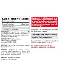 Nature's Wonder COQ10 200 mg Suplemento nutricional, AMZ650071, 1