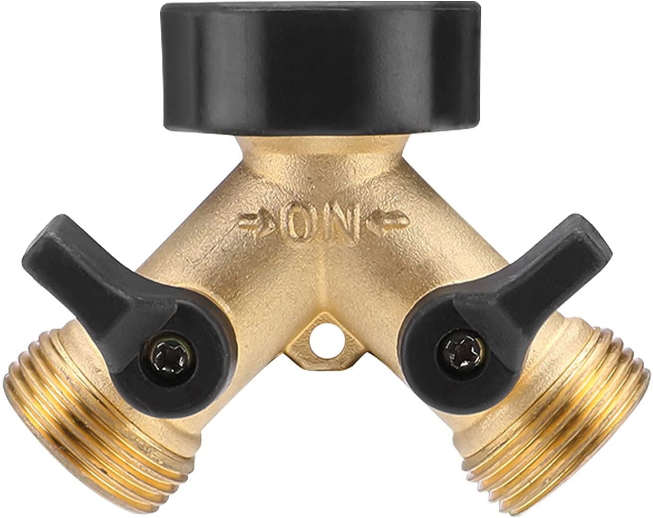 Namvo 2 Way Brass Tap Garden Hose Splitter Y Valve Hose Connector Y Splitter Two Way Hose Connector Manifold