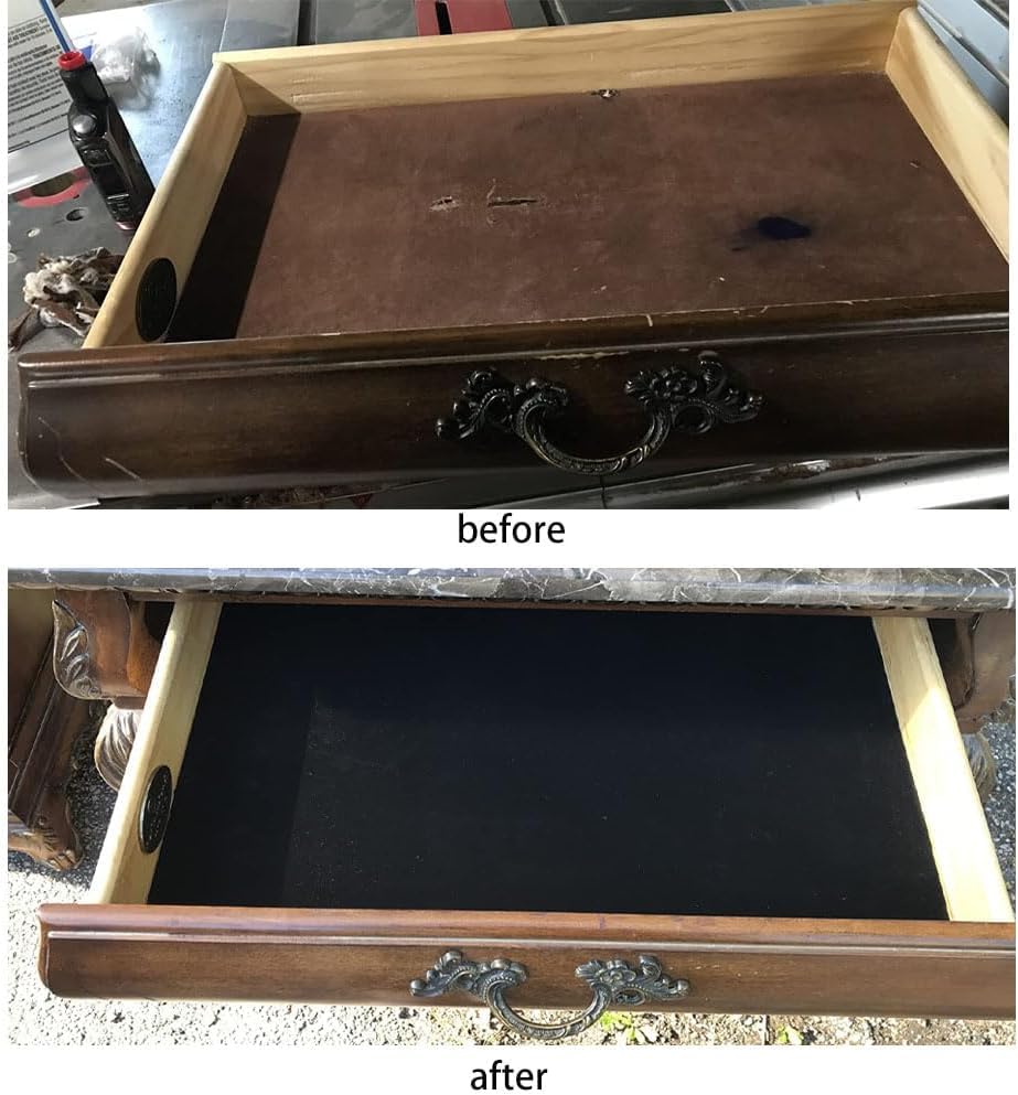 Self Adhesive Felt Fabric, Soft Velvet Drawer Liner, DIY Velvet Fabric for Art & Crafts, Jewelry Box Felt Liner, Solid Color Felt Wallpaper(17.7