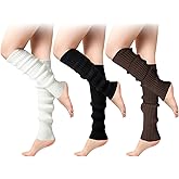 Clothirily Leg Warmers, 2 Pairs Fashion Knit Neon Leg Warmers, Ribbed Knit Leg Warmer Socks for Yoga, Sports Party