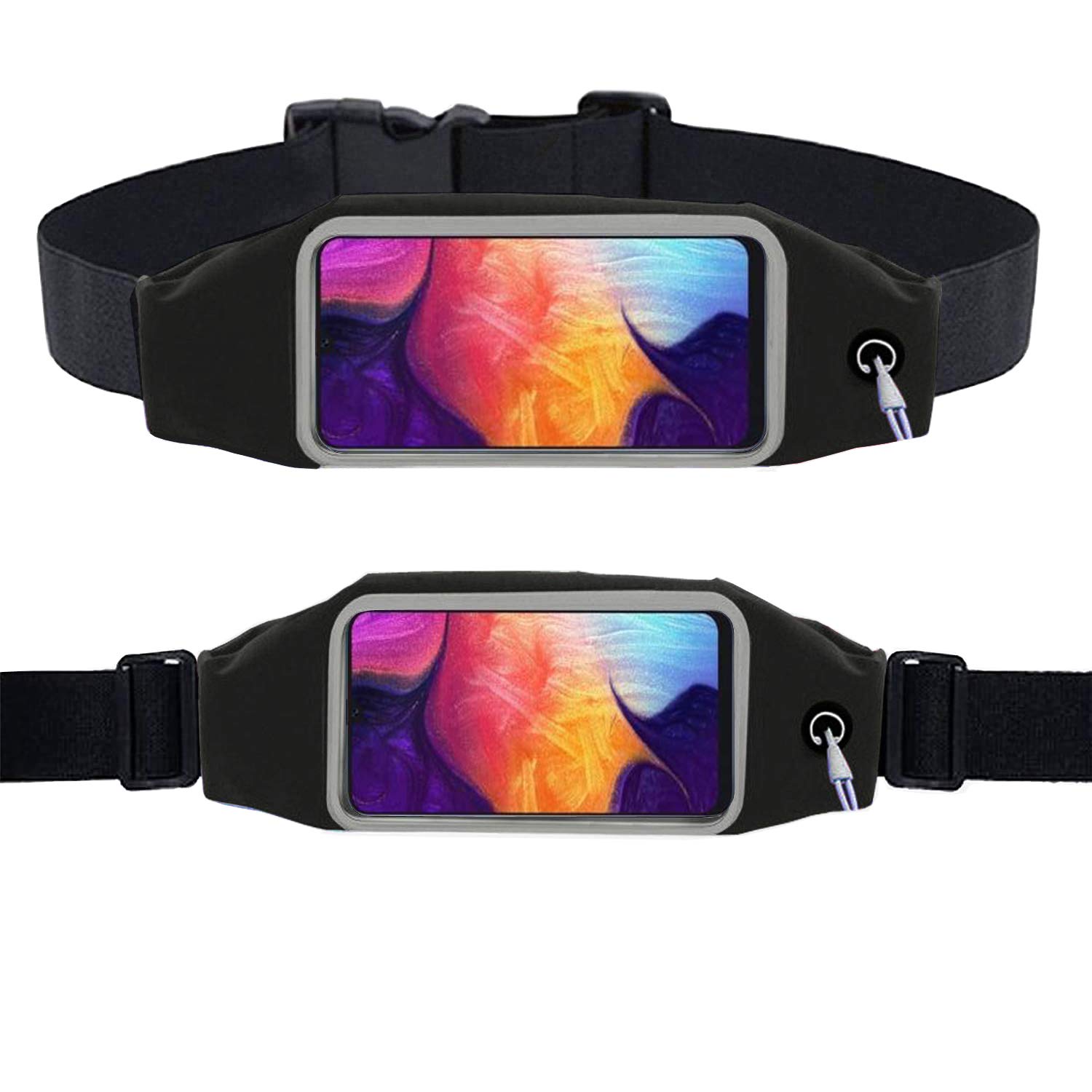 KP TECHNOLOGY Galaxy A50 A51 A52 A52s 5G / Galaxy A40 A41 A42 / Waist Band - For Exercise Running Jogging Cycling Gym Sport And More Waist Band Phone Holder Belt Pouch For Samsung Galaxy A52s (BLACK)
