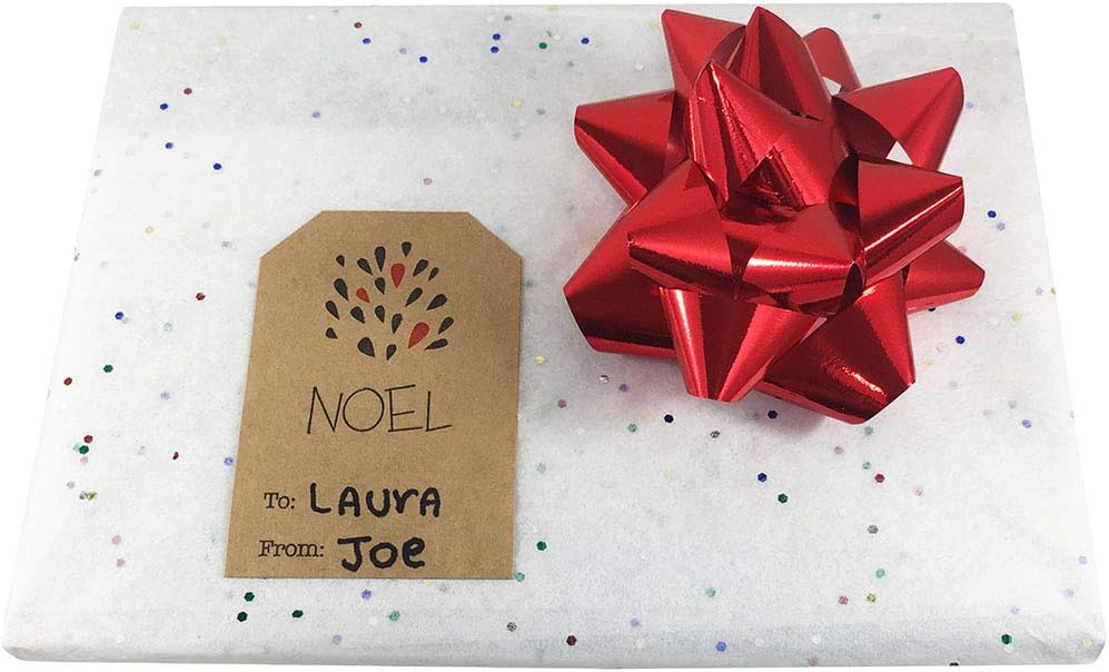 Natural Kraft Simple Christmas Gift Tags Holiday Present Stickers 2 x 3 Inch 100 Total Adhesive Labels : Office Products