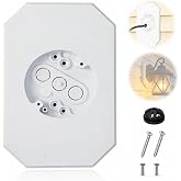 Podoy Vinyl Siding Mounting Block with Built-in Electrical Box (White) | Fits Double 1/2" Lap &amp; 4" Vinyl Siding, Weather-Resistant Paintable Surface for Outdoor Lights with Cable Connector &amp; Screws