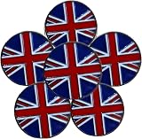FINGER TEN Golf Ball Marker UK Flag 6 Pack Hat Clip Divot Tool Magnetic view 1