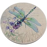 Trinsi Absorbent Ceramic Stone Coasters, Dragonfly,Set of 4 Stone Coasters