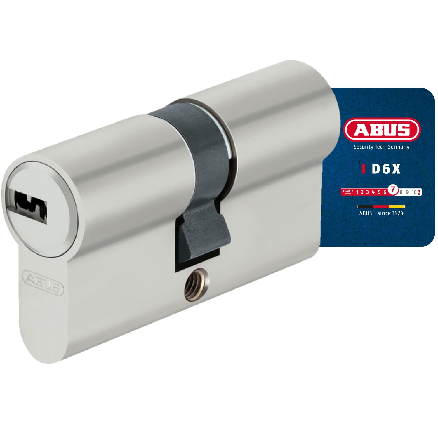 ABUS Profile Cylinder Lock D6XNP 30/30 B/SB with Keycard and 5 Keys, 482977