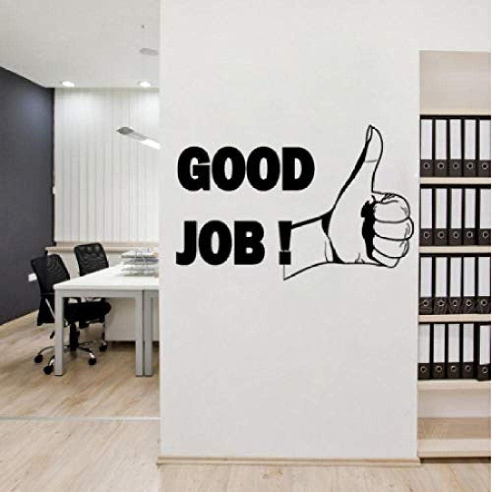 Wall Sticker Thumb up Good Office Motivation Inspiration Phrase Wall Decal Sticker Detachable Wall Decoration Applique Mural Gym 57x37cm
