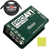Radial Engineering ProAV1 Bundle, Passive Multimedia Direct Box | Multiple Input Options, Stereo-To-Mono Summing, Transformer Isolation, Mic Cable &amp; Polishing Cloth Included