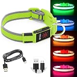 YFbrite Light Up Dog Collar LED USB Rechargeable Green Large view 7