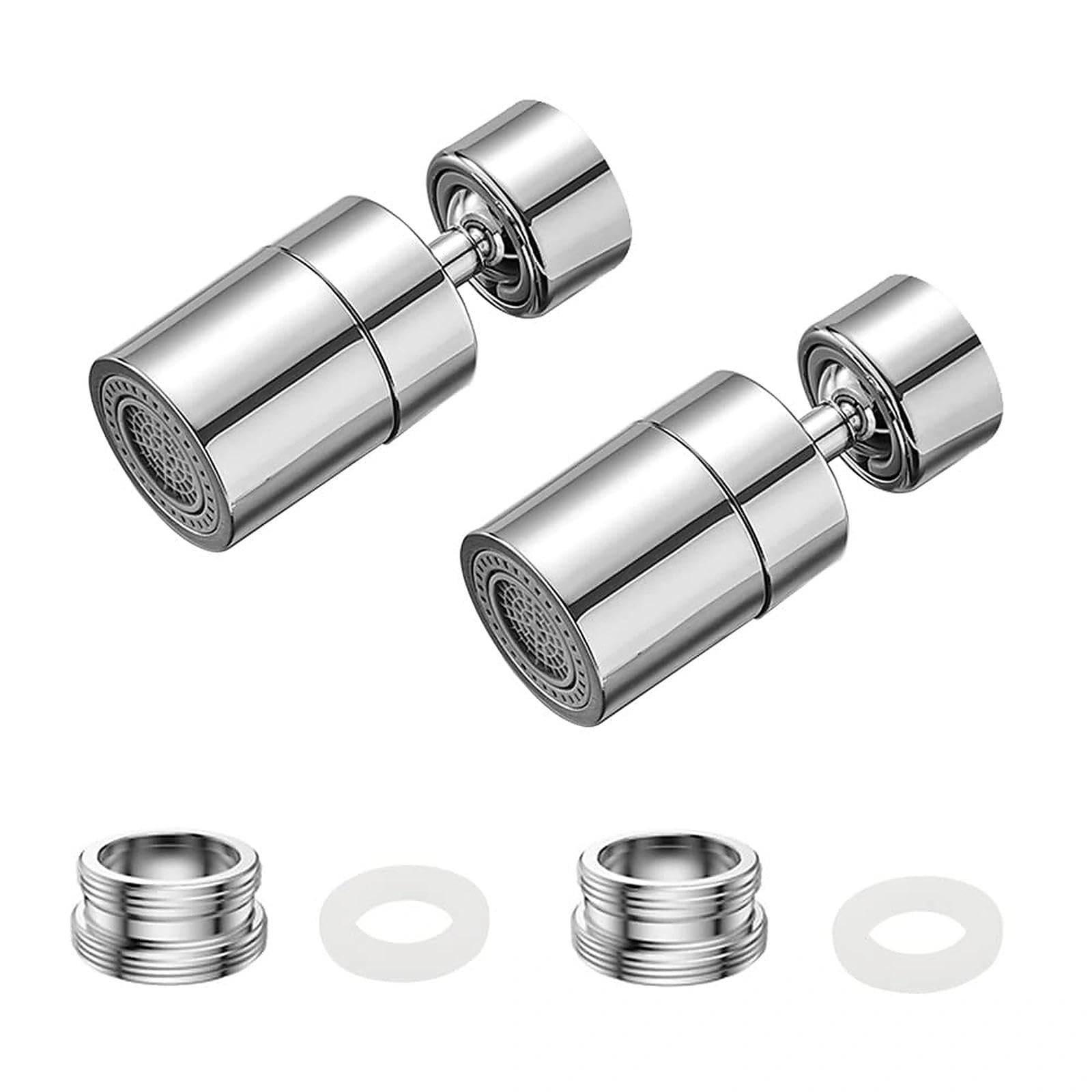 UYUYong 2 Pieces Swivel Tap Aerator 360°Water Saving Faucet Brass Adjustable Swivel Bathroom Faucet M22- M24 Faucet Aerator Brass Chrom for Faucet Attachment