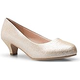 Olivia K Women's Classic Closed Toe Kitten Heel Pumps | Dress, Work, Party Low Heeled
