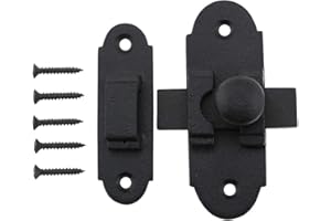 Renovators Supply Manufacturing Black Slide Bolt Door Latch 3.25" X 1.25" Antique Wrought Iron Small Metal Sliding Latches for Windows Or Cabinet Doors Rust Resistant Locks with Hardware