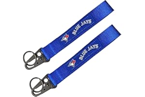 2 Pcs Blue Jays keychain, Wristlet Keychain,Key Chain can Hang Key,Wallet,Jeans Decoration,Office Badge,Unisex Cool Wrist Lan