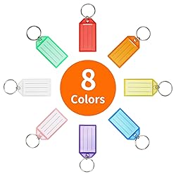 Cuttte 66 Pack Plastic Key Tags, Key Labels with