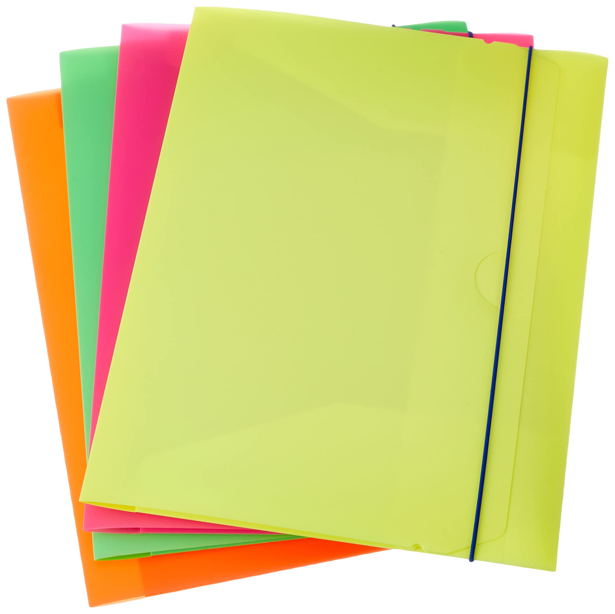 Fellowes 1028101 Project Shocking File Folder Pack of 4 Assorted Fluorescent Colours