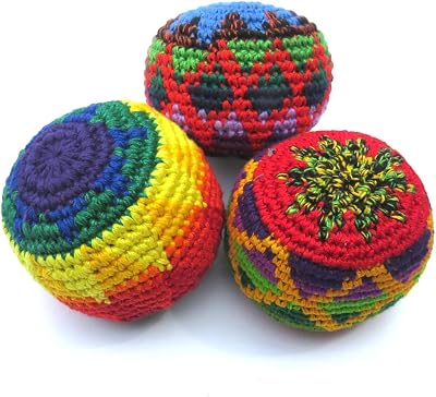 Siesta Hacky Sack Footbags Juggling Balls Haki Kick Balls Set of 3 Assorted