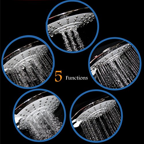 Shower Head, YAWALL Handheld Shower Head with High Pressure 5-Spray Adjustable hand Shower head at bathroom for Adults, Teens, Kids and pets with Long Stainless Steel Hose