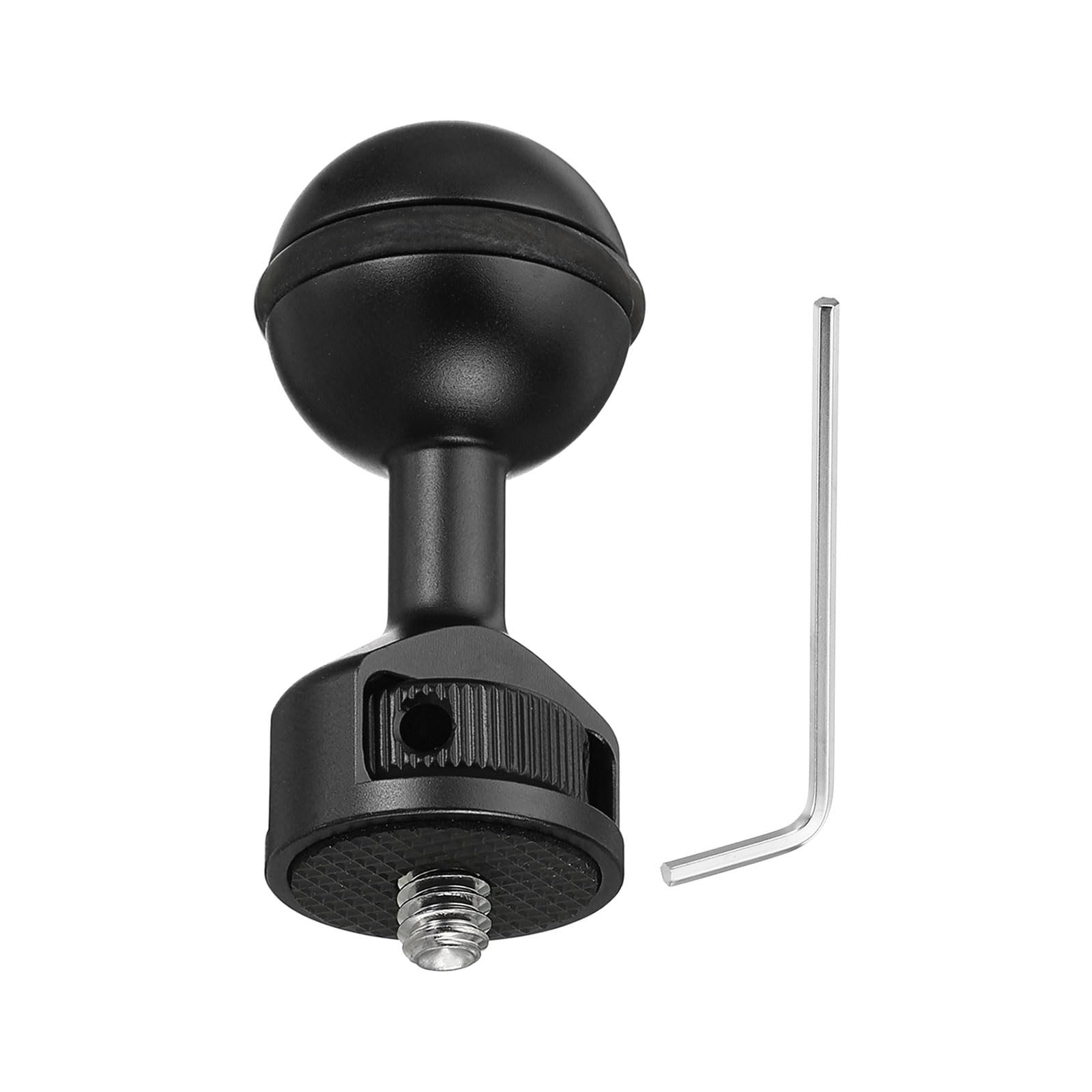 PATIKIL 1" Ball Adapter with 1/4"-20 Screw, 360 Rotatable Camera Arm Tray Adapter for Underwater Diving Photography System, Black
