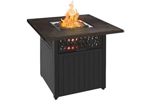 Four Seasons Courtyard Outdoor Fire Pit, Smokeless Propane 41K BTU, 38", Black