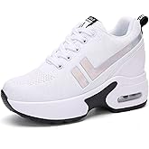 AONEGOLD Women's Wedge Sneakers Inner Heightening Walking Shoes Fashion Breathable Lightweight Air Cushion Casual Sneakers