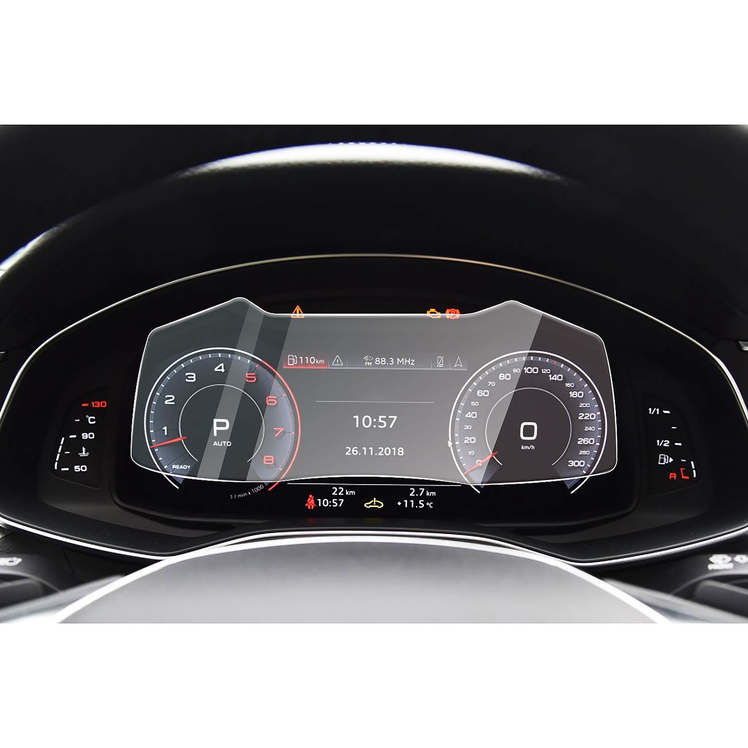 CDEFG for Audi A6 A7 Q8 2019 2020 Auto Navigation Screen Protector 9H Anti Scratch HD Clarity Tempered Glass Car GPS Protective Film (Dashboard)