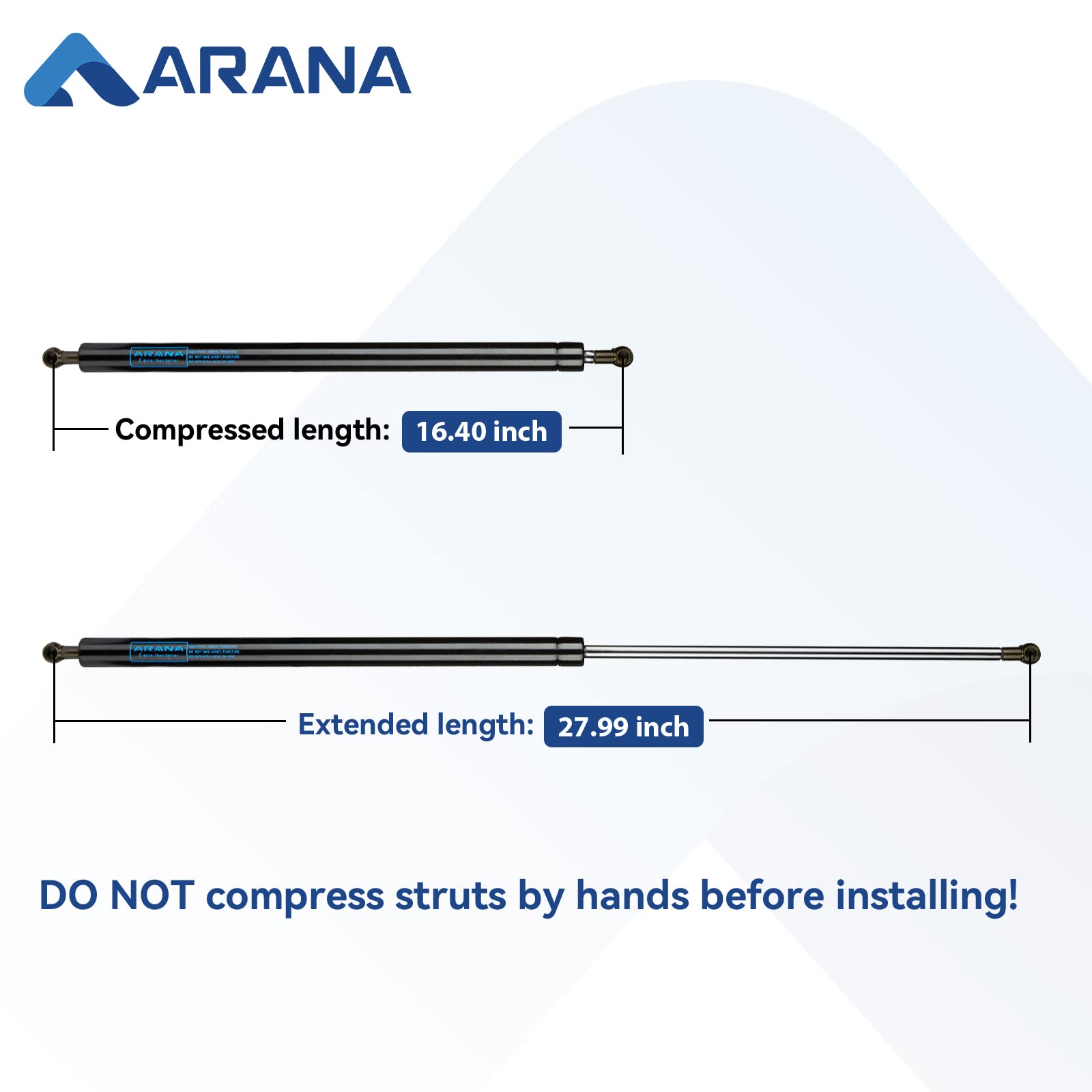 ARANA 15 Inch Lift Support Struts - 67LB Gas Springs For RV Bed & Hatch Doors
