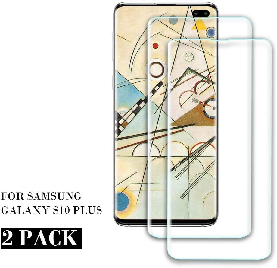 Roclot Galaxy S10 Plus Screen Protector, [2 Pack] Premium Tempered Glass Screen Protector film for Samsung Galaxy S10 Plus, Bubble Free, Anti Shatter, 9H Hardness, Compatible with fingerprint sensor