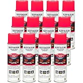Rust-Oleum Inverted Marking Spray, Water-Based, Fluorescent Pink | M1600 System, 17oz. Inverted marking paint for pavement, turf, gravel &amp; utilities; fast-dry, weather-resistant. 12-pack.