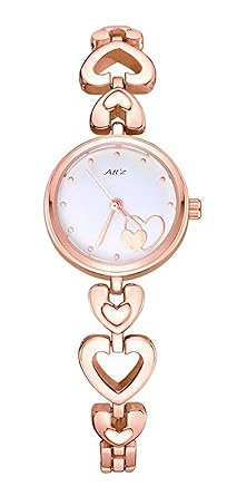 Analogue Multi Colour Dial Gold Metal Strap Heart Women's & Girl's Watches -BH1