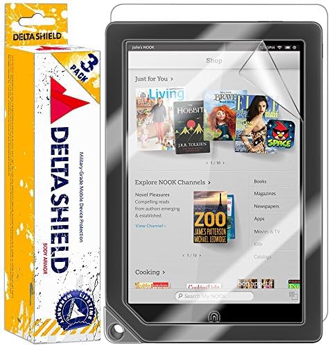 Barnes &amp; Noble Nook HD+ 9" Screen Protector [3-Pack], DeltaShield BodyArmor Full Coverage Back + Front Screen Protector for Barnes &amp; Noble Nook HD+ 9" Military-Grade Clear HD Anti-Bubble Film