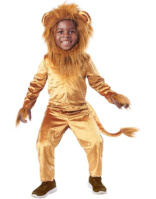 Rubie's Child's Wizard Of Oz Cowardly Lion Costume - Jumpsuit With Headpiece (Large Size)