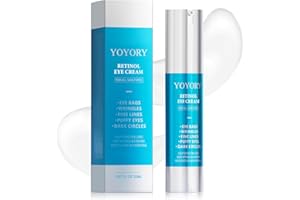 YOYORY Retinol Under Eye Cream - Anti Aging Eye Cream Reduces Eye bags,Dark Circles, Fade Wrinkles, Fine Lines, and puffiness Smoothing Skin Care Treatment for Women and Men, 20ML(Blue)