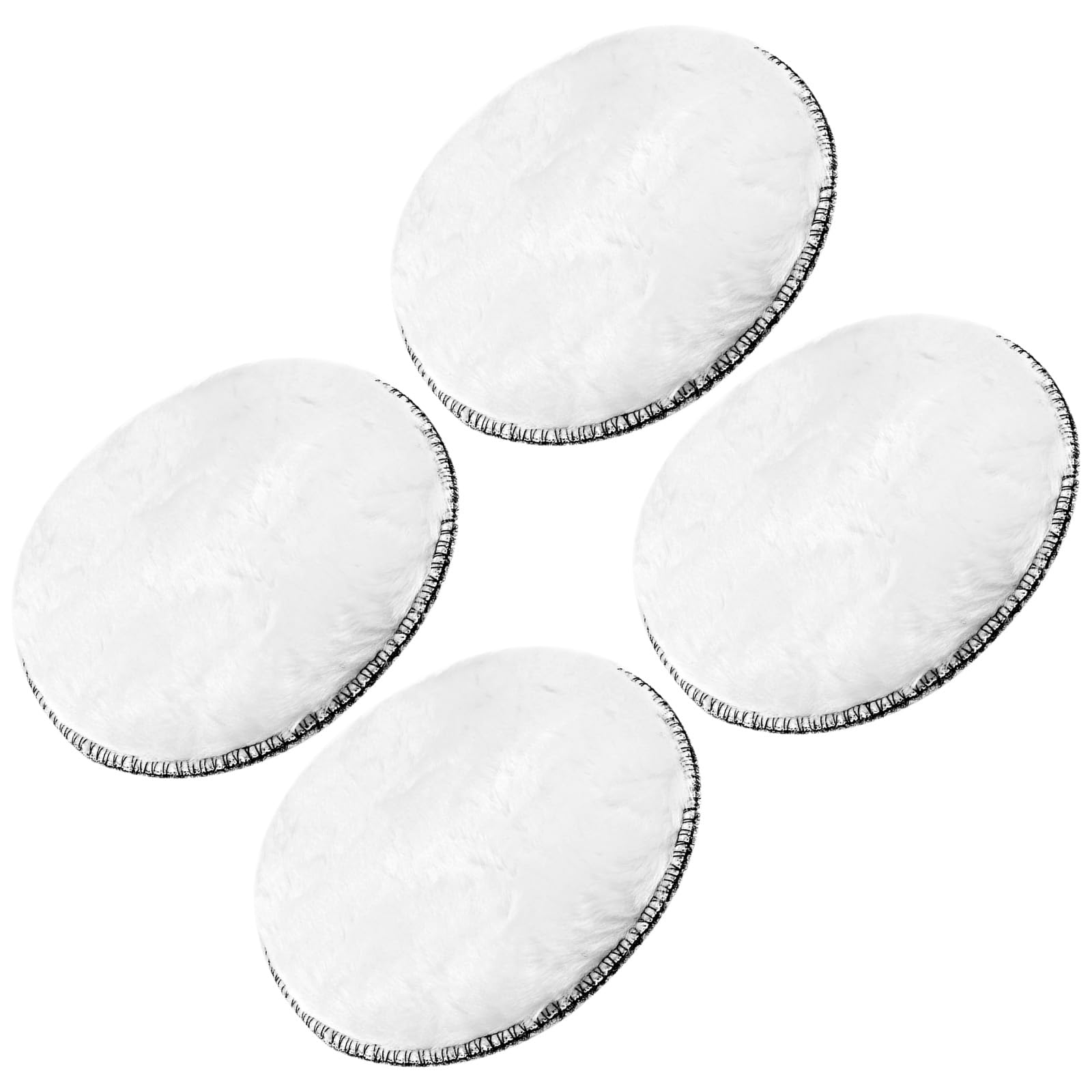 CoCud Wool Polishing Pad, 5" Diameter, Wool Hook and Loop Backing Buffing Pad - (Applications: for Cars, Glass, Wood Products), 4-Pieces