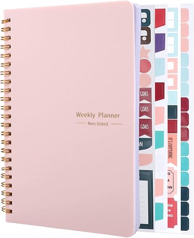 Thboxes To Do List Notebook A5 Weekly Planner Undated Pink 52 Pages