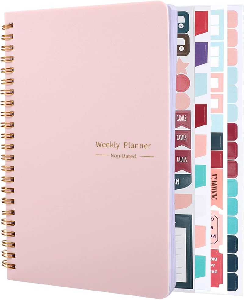 Thboxes To Do List Notebook A5 Weekly Planner Undated Pink 52 Pages