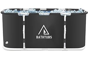 STARBRILLIANT Portable Foldable Bathtub,Separate Family Bathroom SPA Tub,Soaking Standing Bath Tub for Shower Stall,Efficient Maintenance of Temperature,Ideal for Hot Bath Ice Bath 41x23x19Inches(81 Gal Capacity)