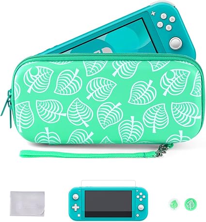 Tscope Carrying Case For Nintendo Switch Lite Animal Crossing New Leaves Storage Portable Protective Bag With Tempered Glass Screen Protector Thumb Grip Caps Cleaning Cloth For Ns Consolo Controller Accessories Amazon Ca Cell