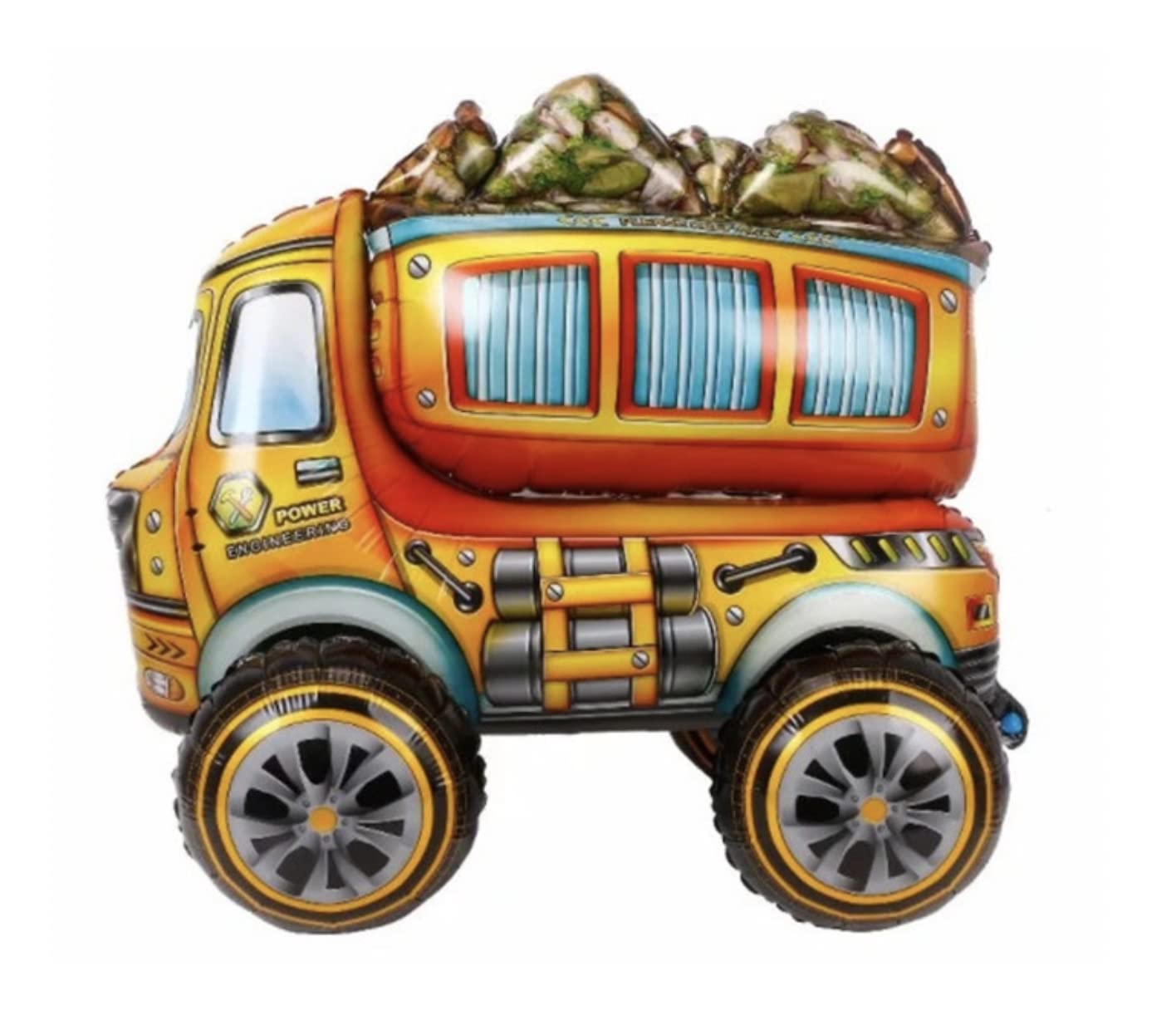 Zebra Balloons Truck Construction Foil Balloon, 65cm/26inch