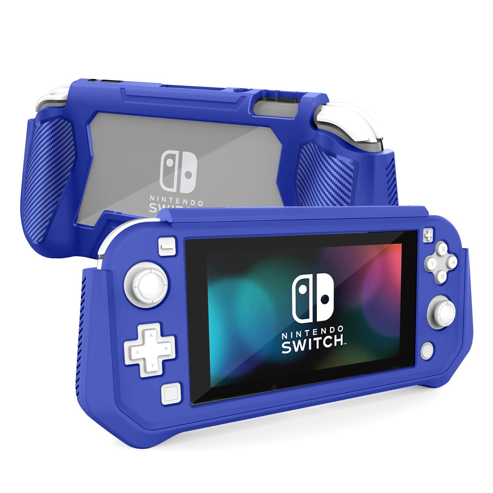 Switch Lite Protective Case Compatible with Nintendo Switch Lite, Kmasic Full-Body Rugged Protection Switch Lite Cover Built-in Screen Protector, Anti-Scratch Cover for Nintendo Switch Lite Skin, Blue