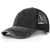 Zylioo XXL Oversize Washed Trucker Cap,Adjustable Mesh Trucker Hats,Soft Crown Running Hat for Big Heads