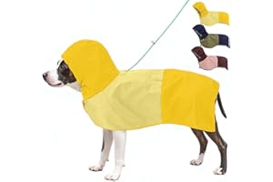 Aokown Dog Raincoat, Waterproof Dog Rain Jacket with Hood, Rain Coat for Large Dogs with Leash Hole, Raincoat Extended Dog Po
