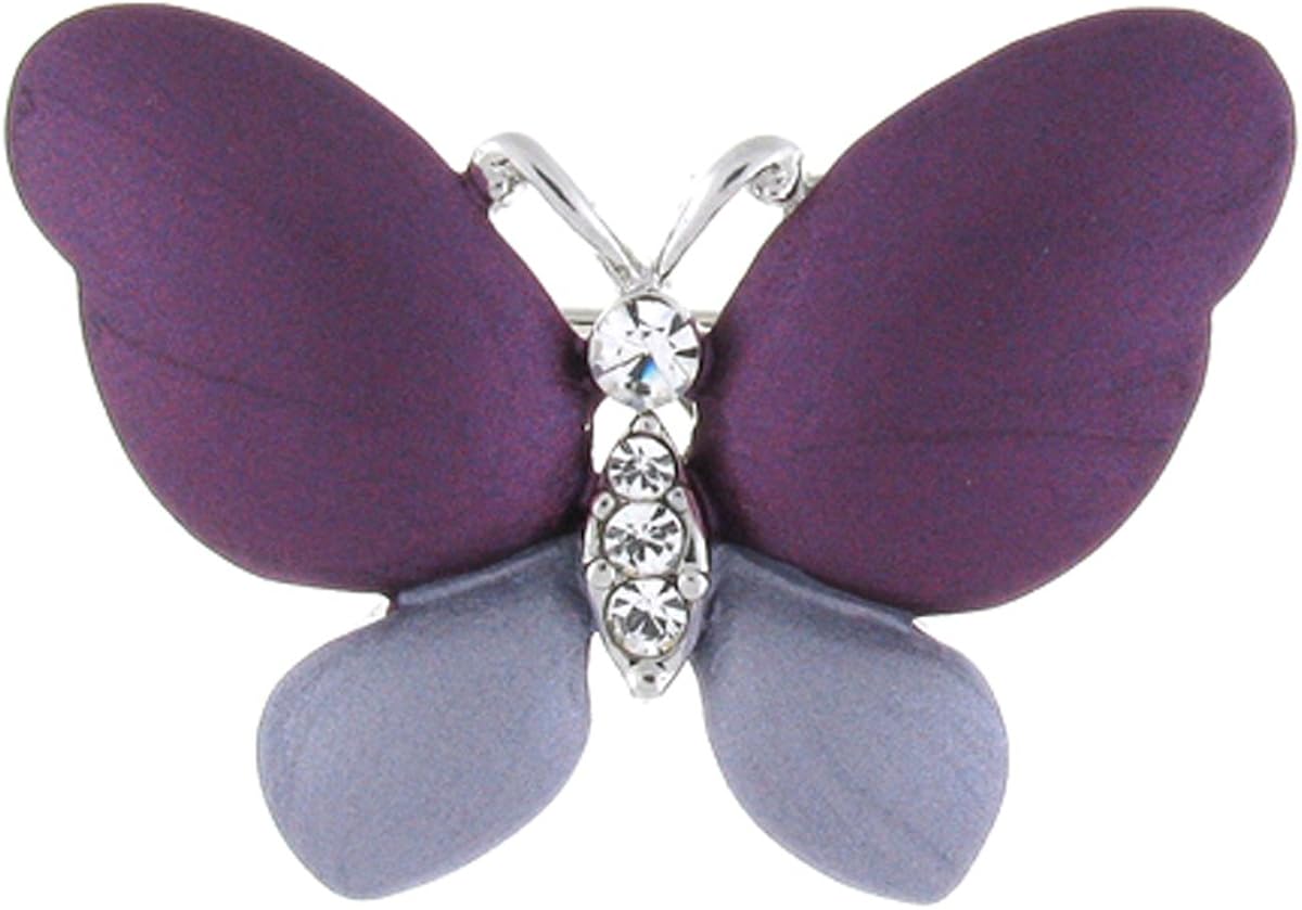 Brooches Store Silver Plated and Purple Enamel Butterfly Brooch