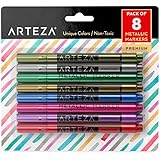 Arteza Wine Glass Metallic Markers - Pens (Set of 8)